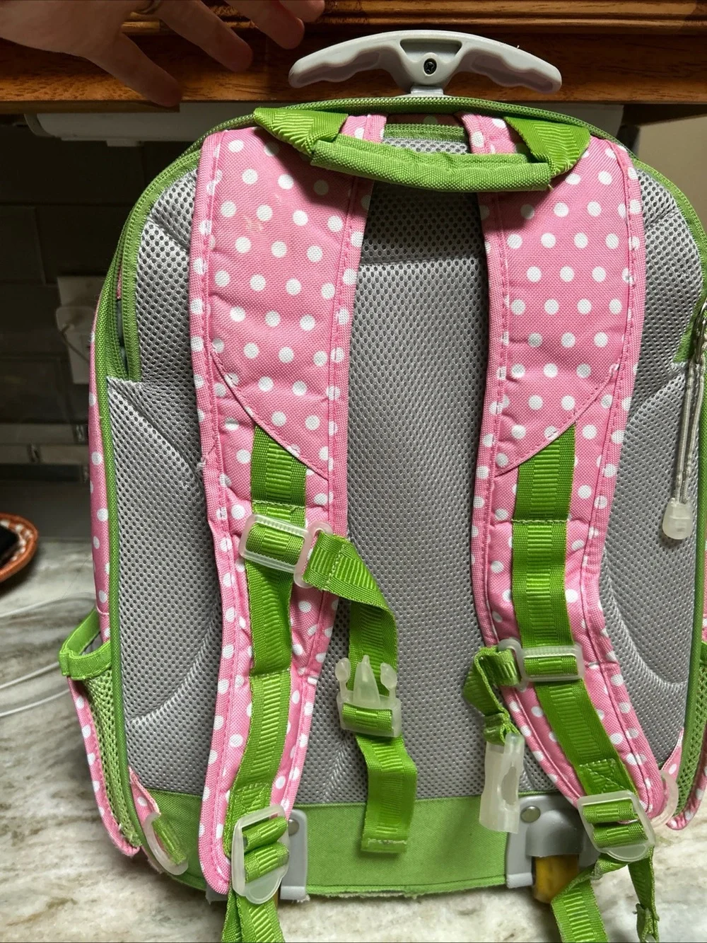 Pottery barn kids rolling backpack travel bag pink telescope handle